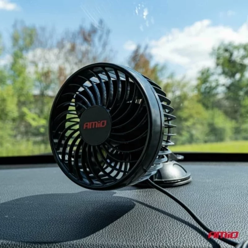 Ventilator auto 12V Amio 4.5 inch cu 2 viteze si fixare cu ventuza