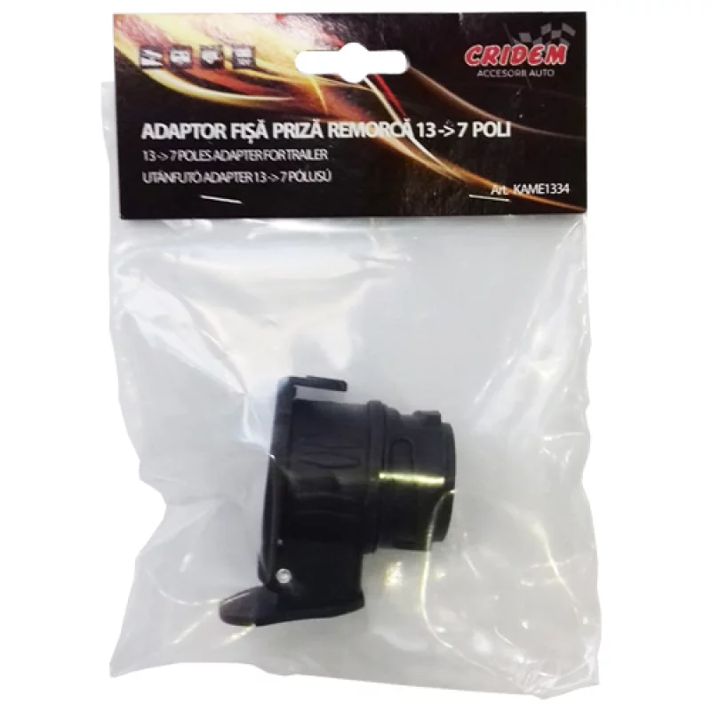 Adaptor priză remorcă 13 la 7 poli Cridem, 12V, negru