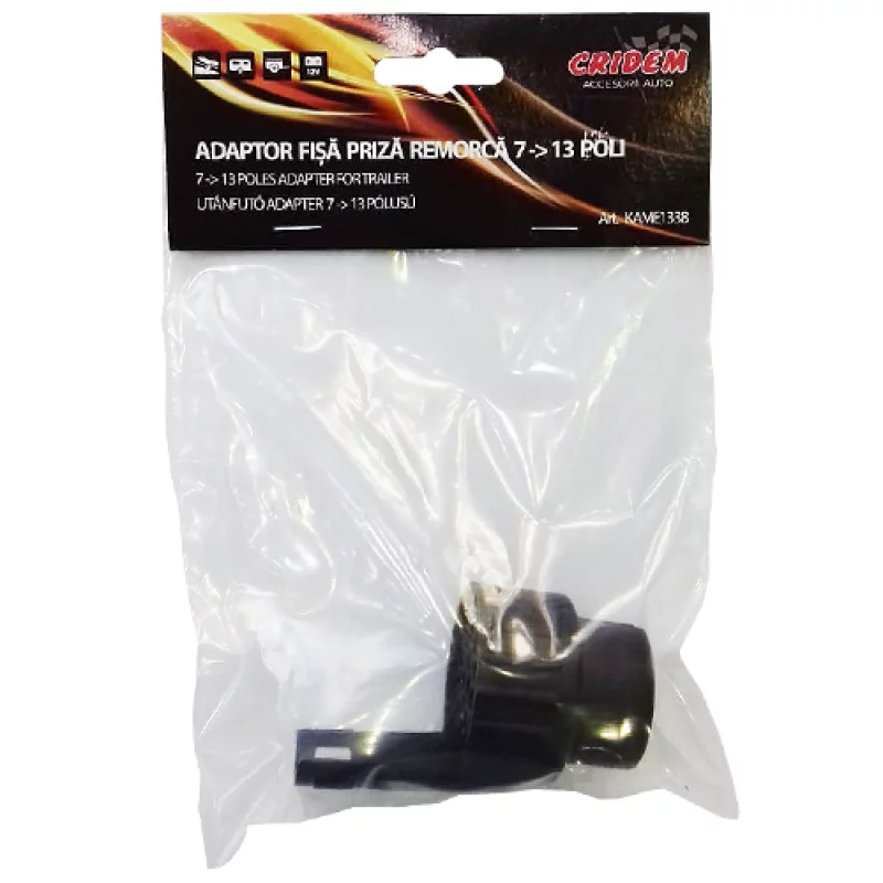 Adaptor priza remorca 7 la 13 poli 12V, Cridem KAME1338