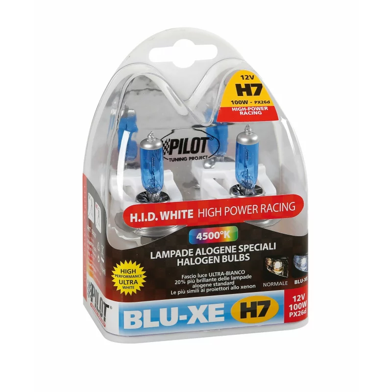 Set 2 becuri halogen auto Blu-Xe H7 100W 12V PX26d, lumină 4500K