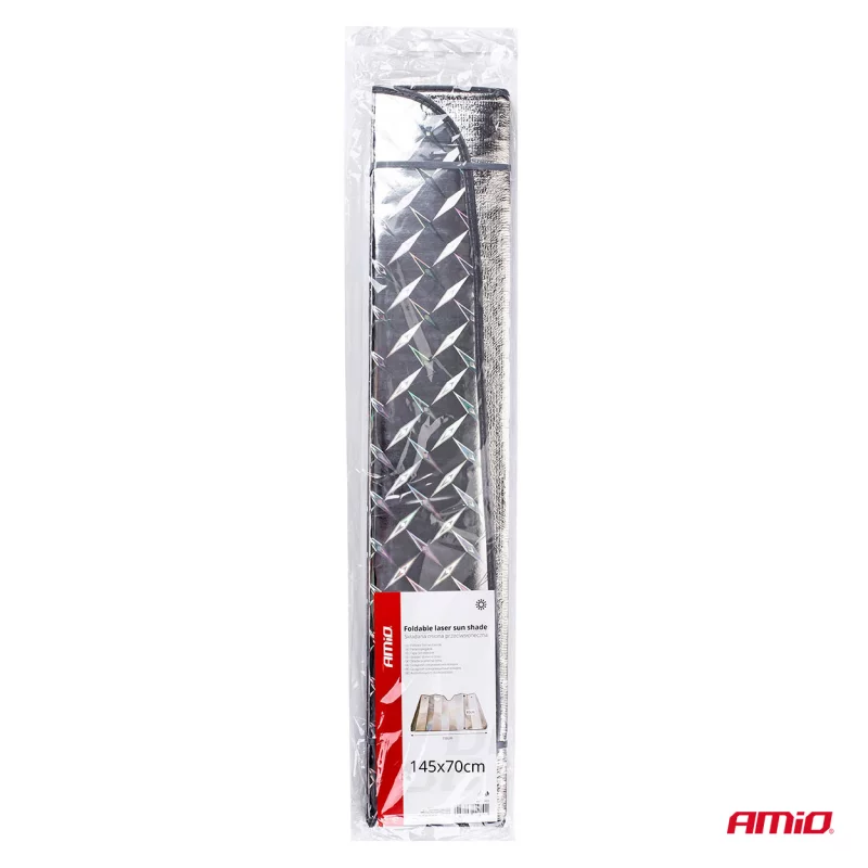 Parasolar auto pentru parbriz Amio, pliabil, termoizolant, 70x145 cm, marimea M