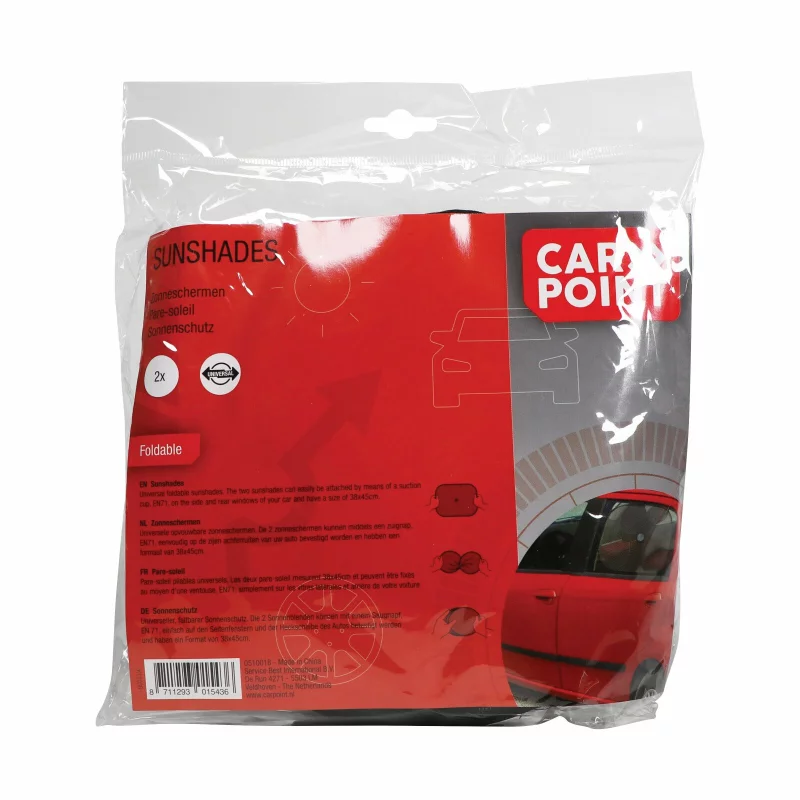 Set 2 parasolare laterale auto negre cu ventuze Carpoint 38x45 cm