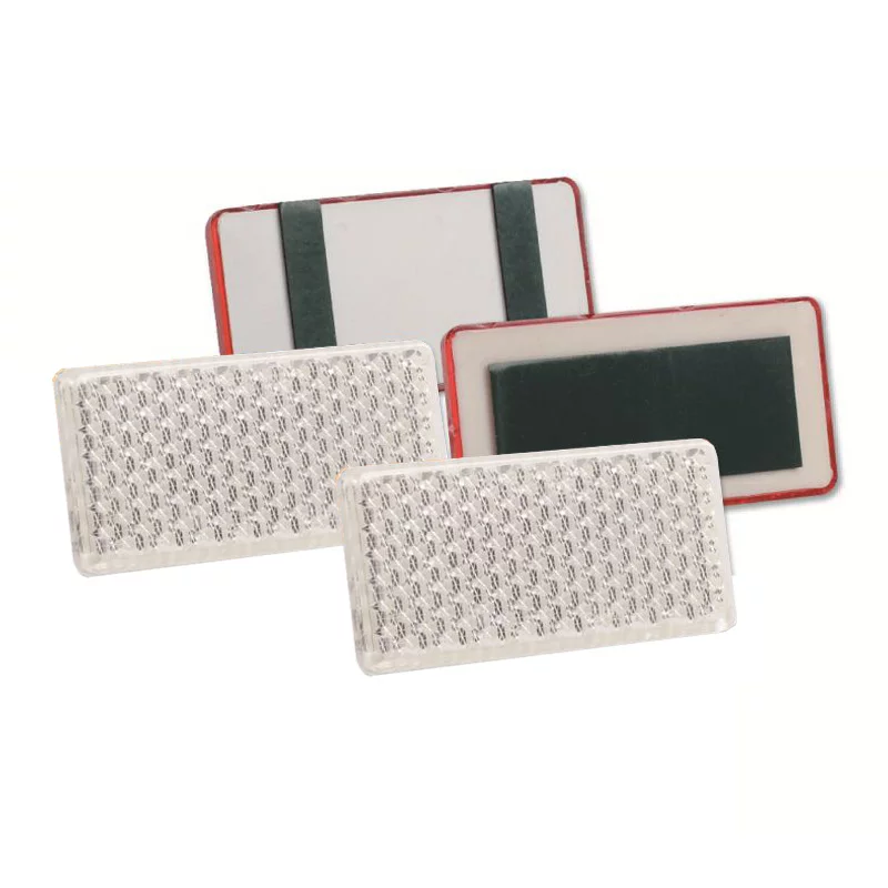 Catadioptru auto reflectorizant alb 96x46 mm cu adeziv, omologat E20