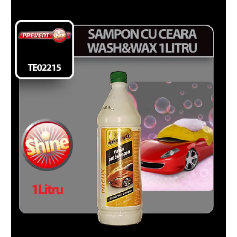 Sampon auto cu ceara Prelix Wash & Wax 1 litru pentru luciu si protectie