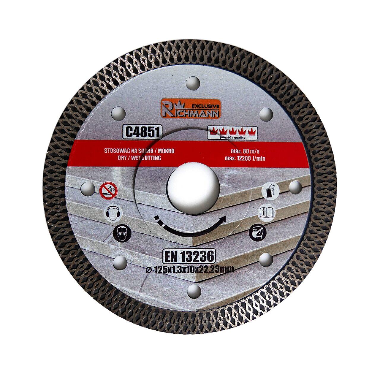 Set 3 discuri diamantate turbo subtire, ceramica, taiere umeda si uscata, 125 mm/22.23 mm, Richmann Exclusive GartenVIP DiyLine