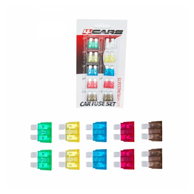 Set sigurante plate auto 10 bucati 4Cars pentru protectie electrica