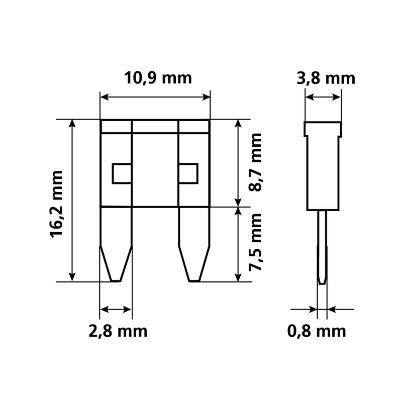 Set sigurante plate mici auto 10 buc, 7.5A-30A, Lampa