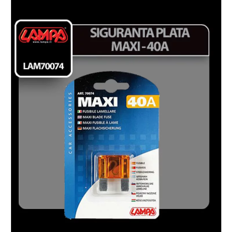 Siguranță plată Maxi 40A auto Lampa pentru protecția instalației electrice