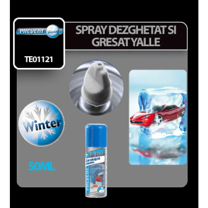 Spray pentru dezghețat și lubrifiat încuietori Prevent, 50 ml
