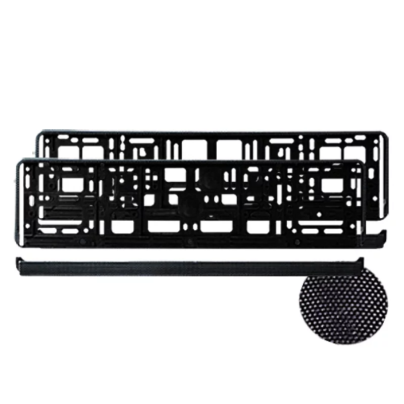 Suport număr înmatriculare auto set 2 bucăți, model carbon