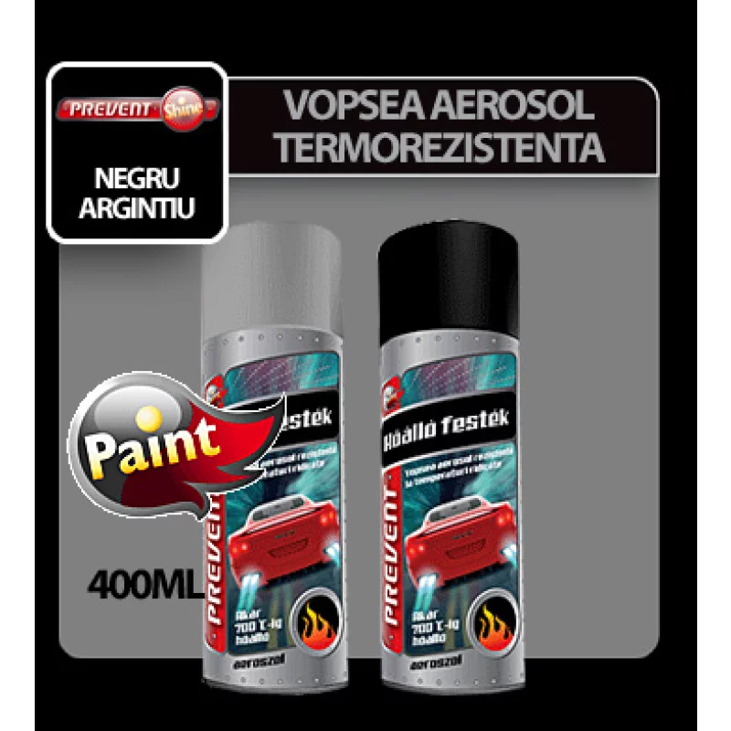 Vopsea termorezistentă spray Prevent argintiu 400 ml pentru metal