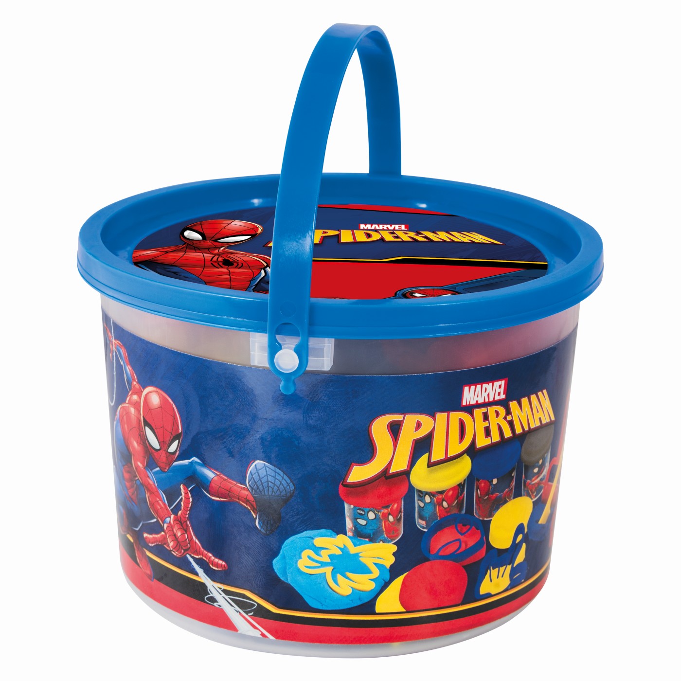 Set plastilina Spiderman cu 4 borcanase si accesorii de modelat