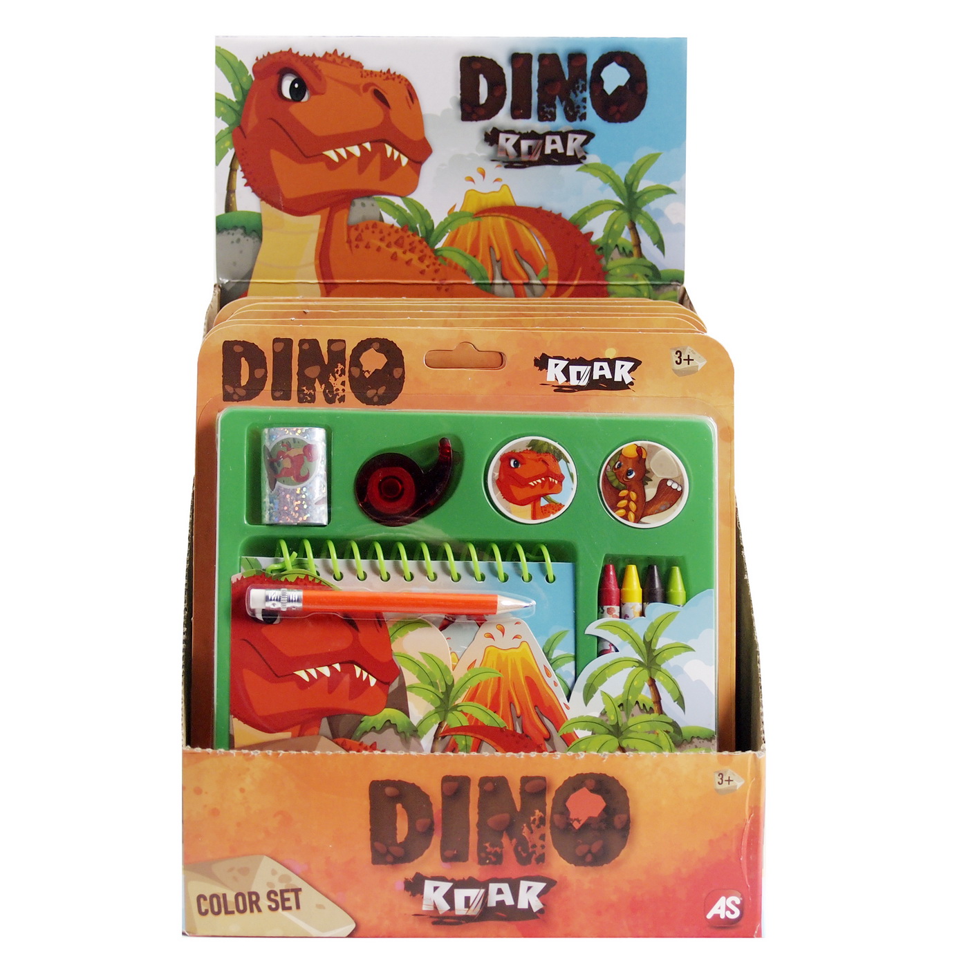 Set de desen cu dinozauri pentru copii, bloc si accesorii creative