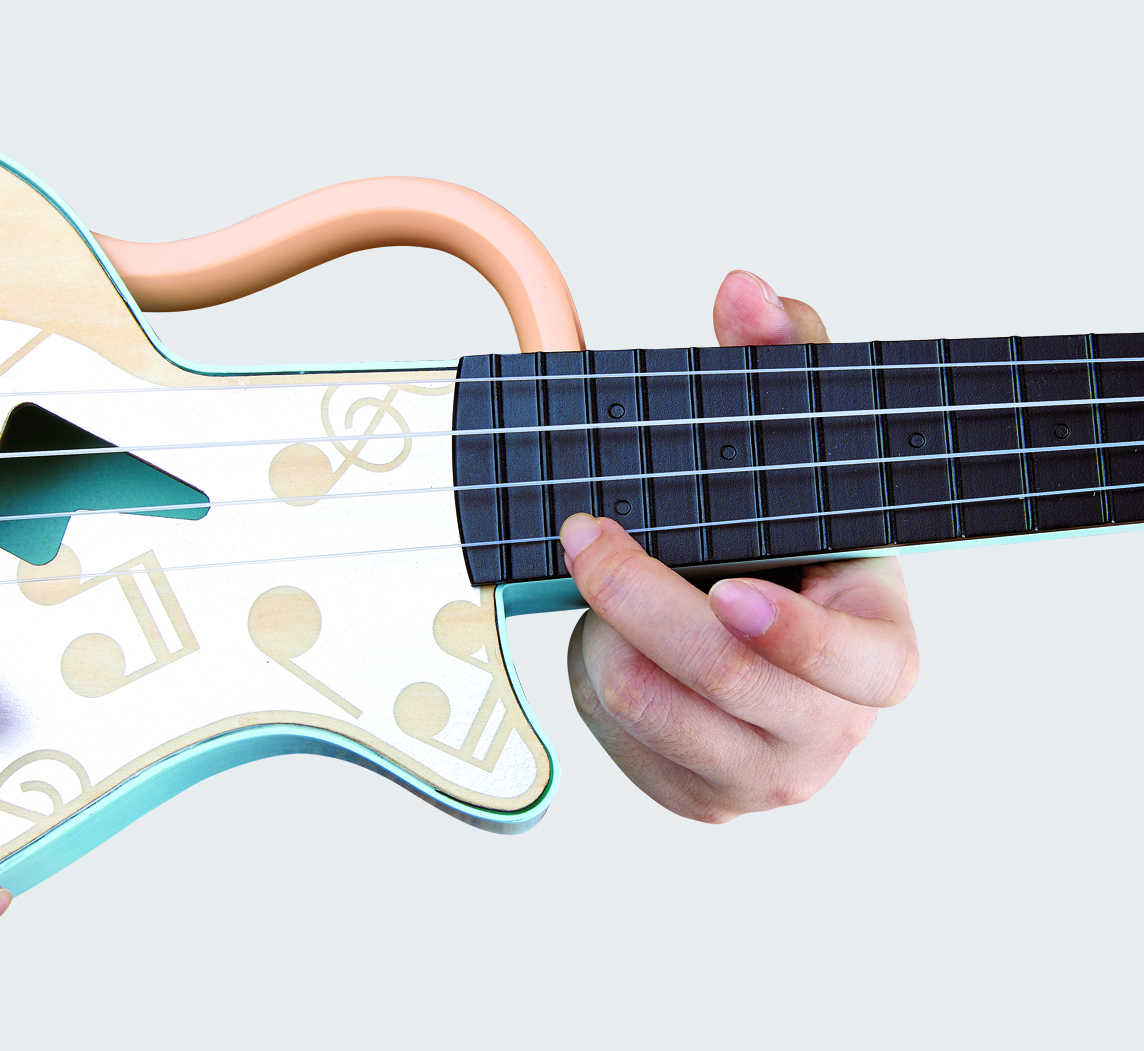 Chitară ukulele din lemn Hape pentru copii 3+, multicolor