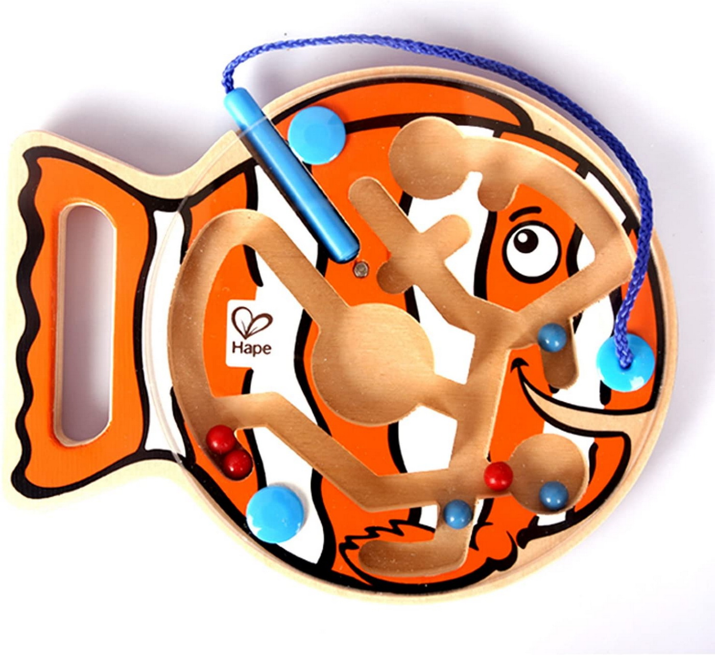 Labirint magnetic din lemn Peștișor Hape pentru copii 2+ ani