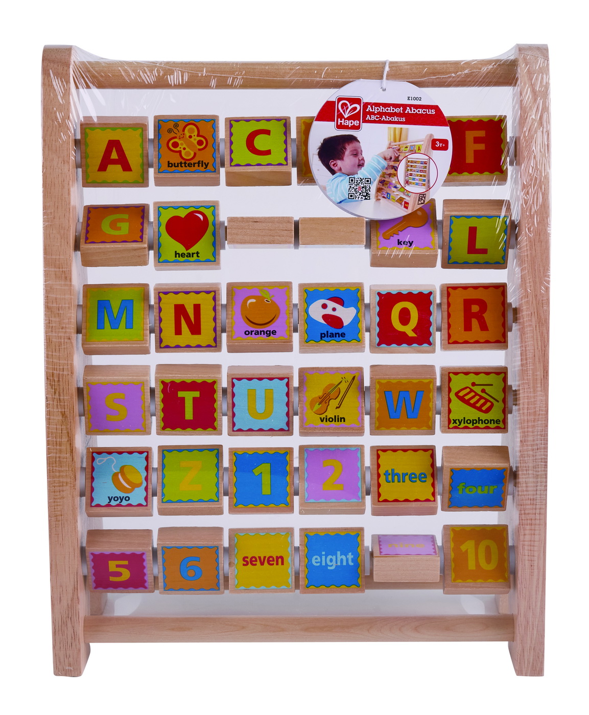 Alfabetar si abac din lemn Hape, jucarie educativa cu litere si cifre