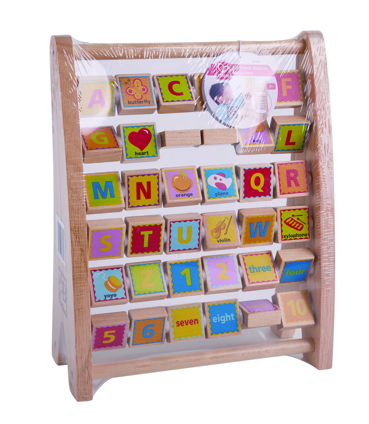 Alfabetar si abac din lemn Hape, jucarie educativa cu litere si cifre