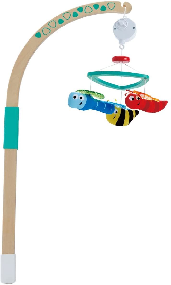 Carusel muzical pentru patut si masa de infasat Hape, din lemn