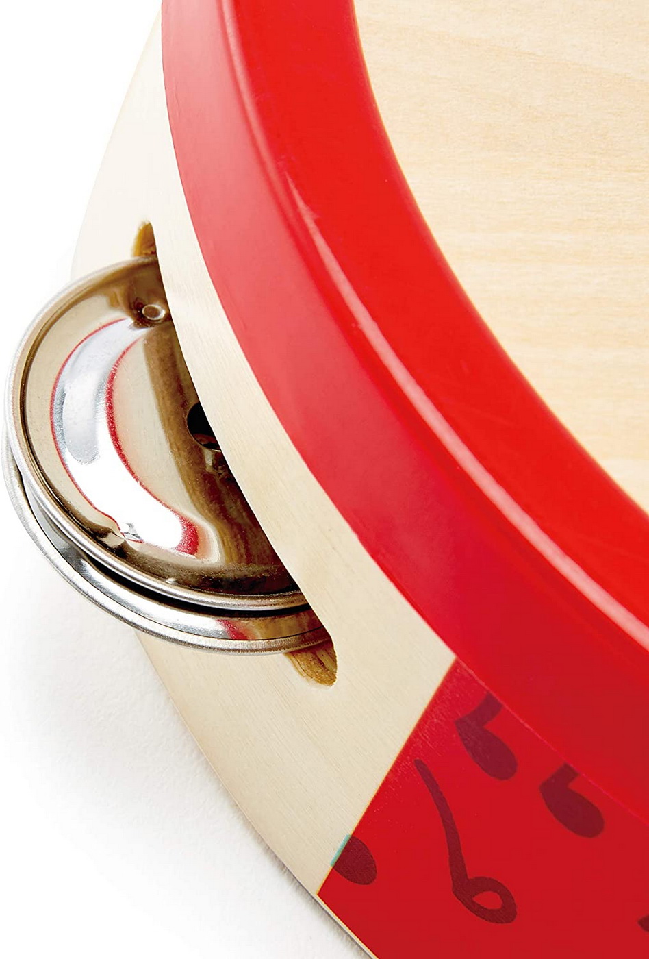 Tamburină din lemn Hape pentru copii 1+, multicolor, sunet moderat