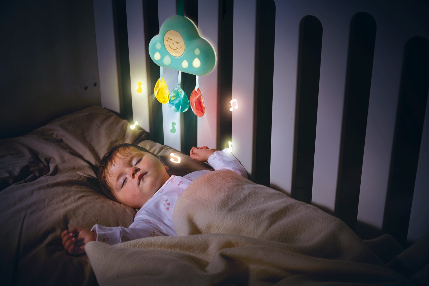 Nor muzical cu lumini Hape pentru bebelusi, melodii si senzor plans