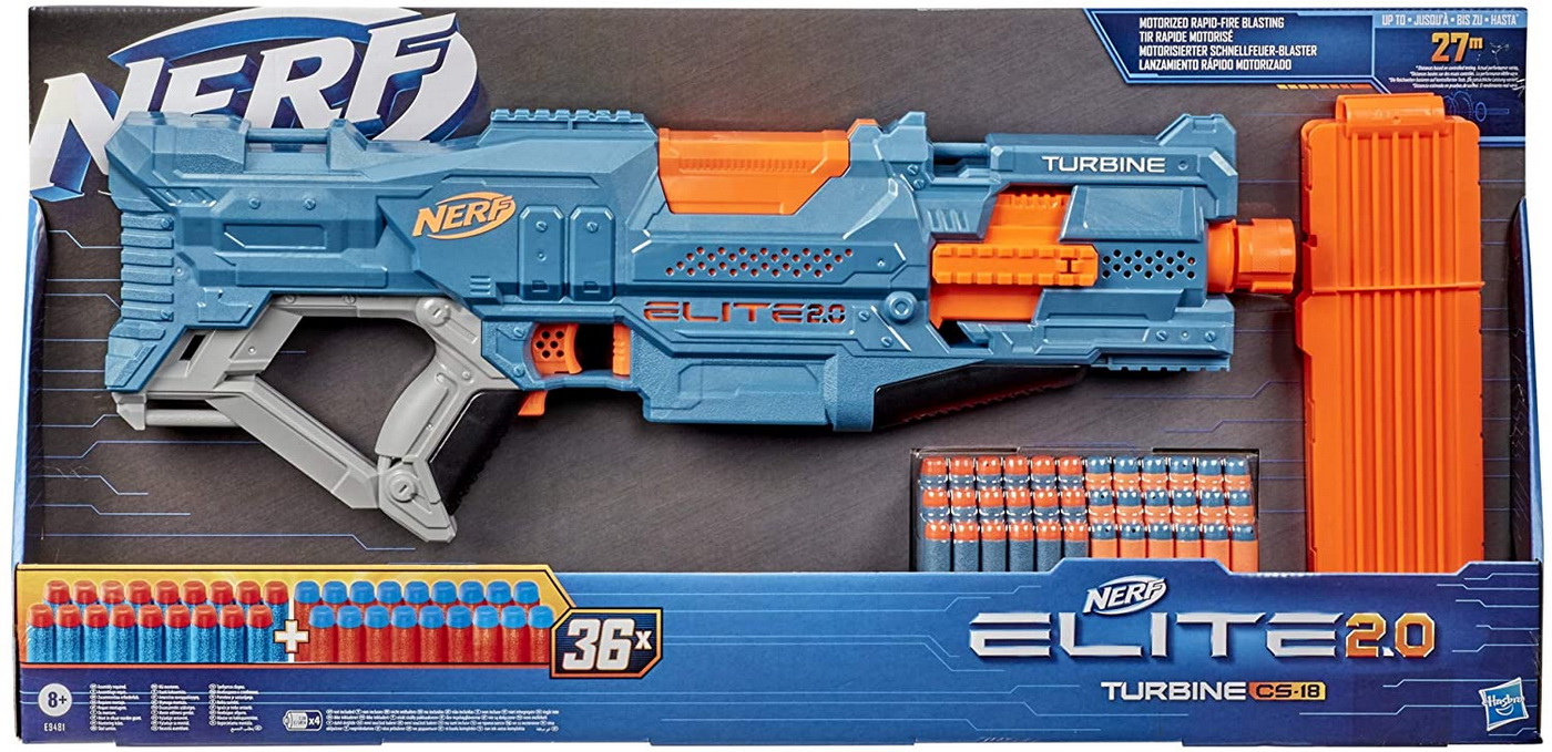 Blaster Nerf Elite 2.0 Turbine CS-18 motorizat, 36 săgeți