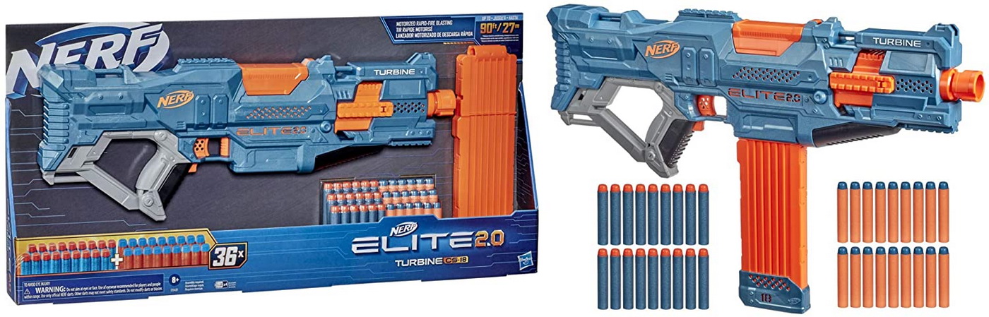 Blaster Nerf Elite 2.0 Turbine CS-18 motorizat, 36 săgeți