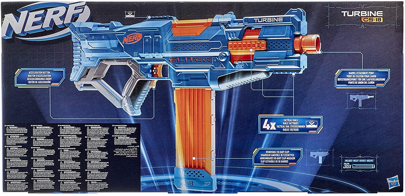 Blaster Nerf Elite 2.0 Turbine CS-18 motorizat, 36 săgeți
