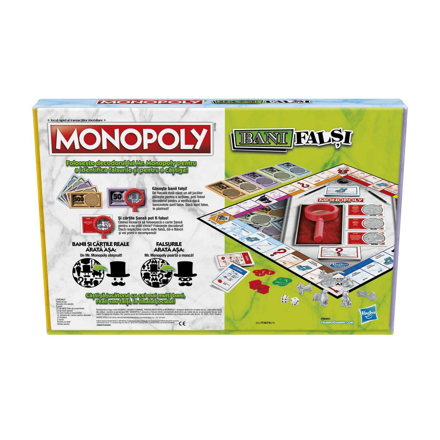 Joc Monopoly Bani Falși în limba română, cu decodor, 8+ ani