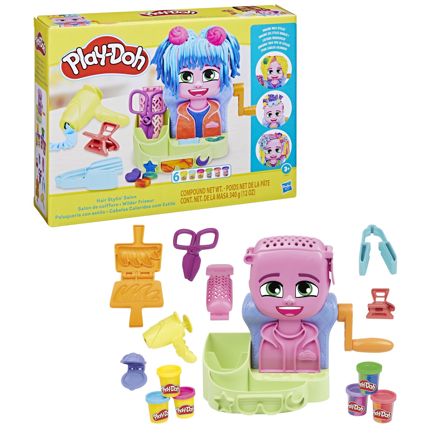 Set de joaca Play-Doh Salon de Coafura cu 340 g pasta modelatoare