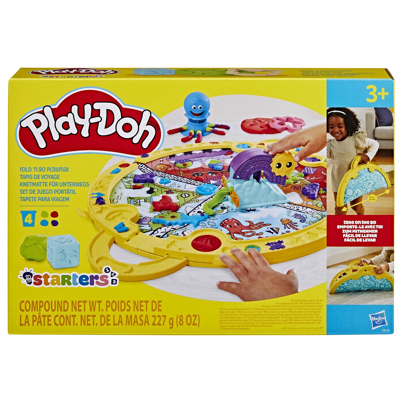 Play-Doh Starters covoraș de joacă pliabil cu 19 accesorii și 4 culori