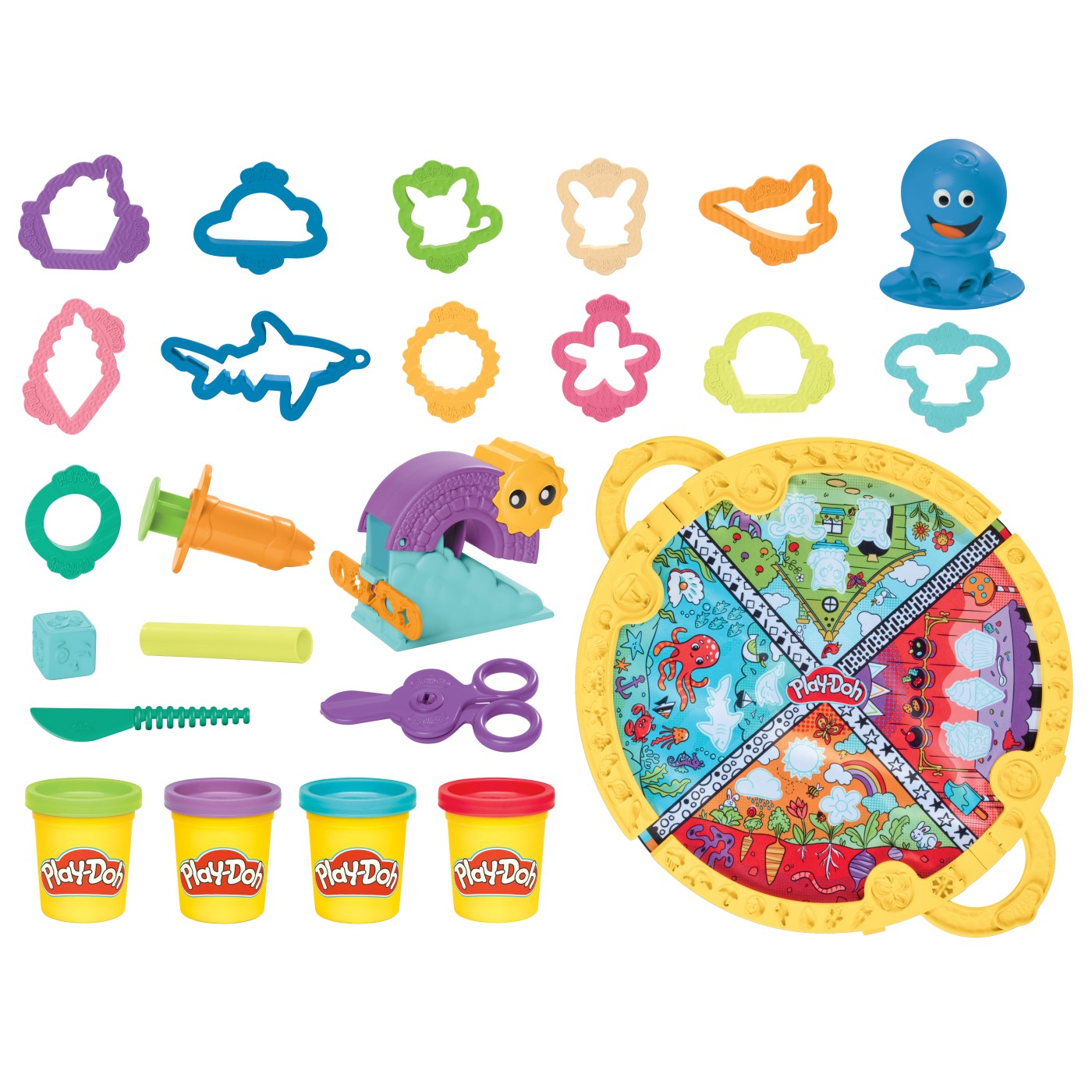 Play-Doh Starters covoraș de joacă pliabil cu 19 accesorii și 4 culori