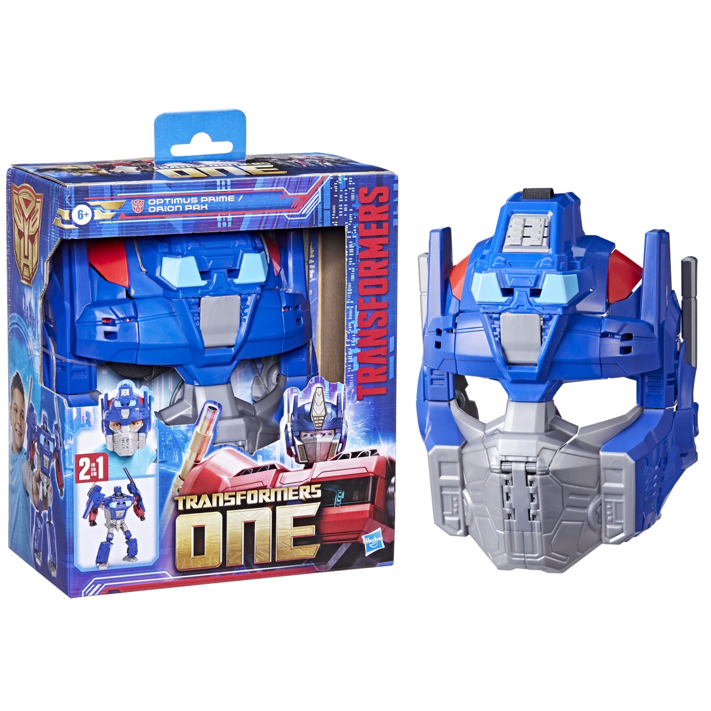 Figurină Transformers One Optimus Prime 2 în 1 cu mască și accesorii