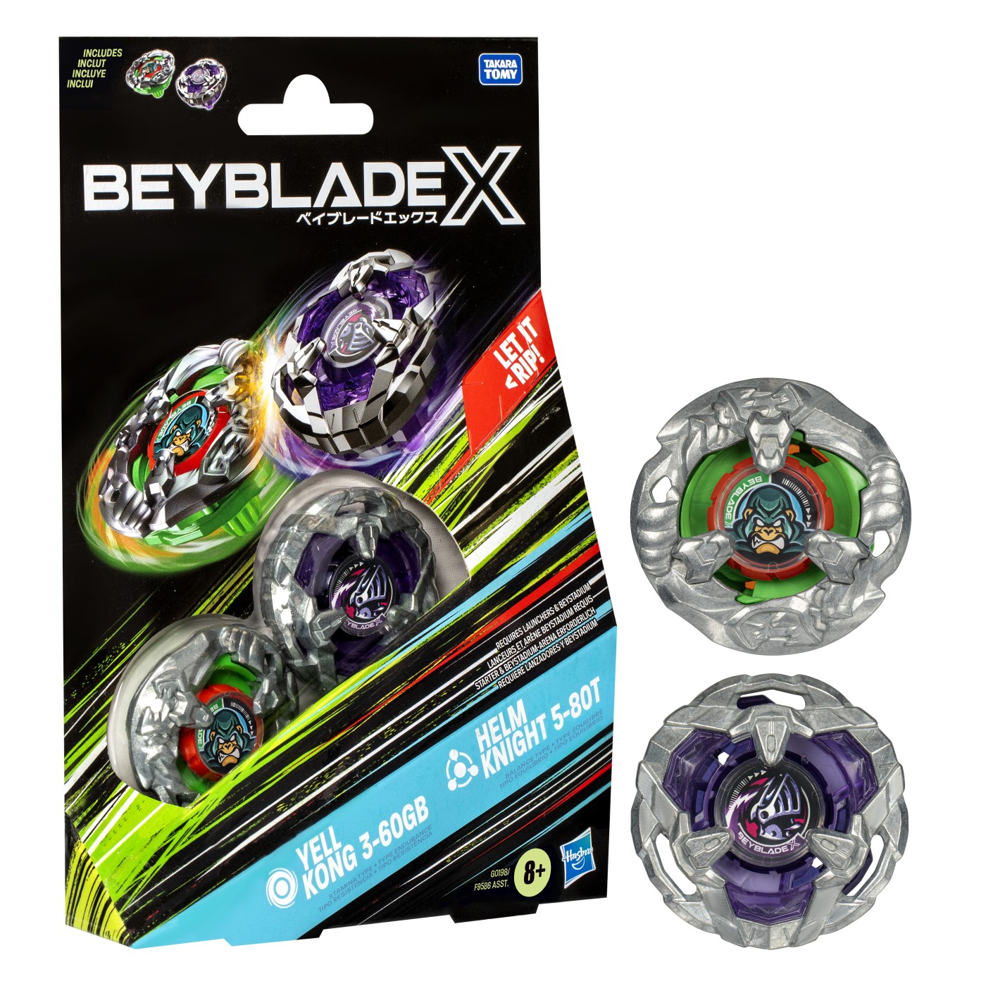 Set Beyblade X Duo Yell Kong 3-60GB si Helm Knight 5-80T