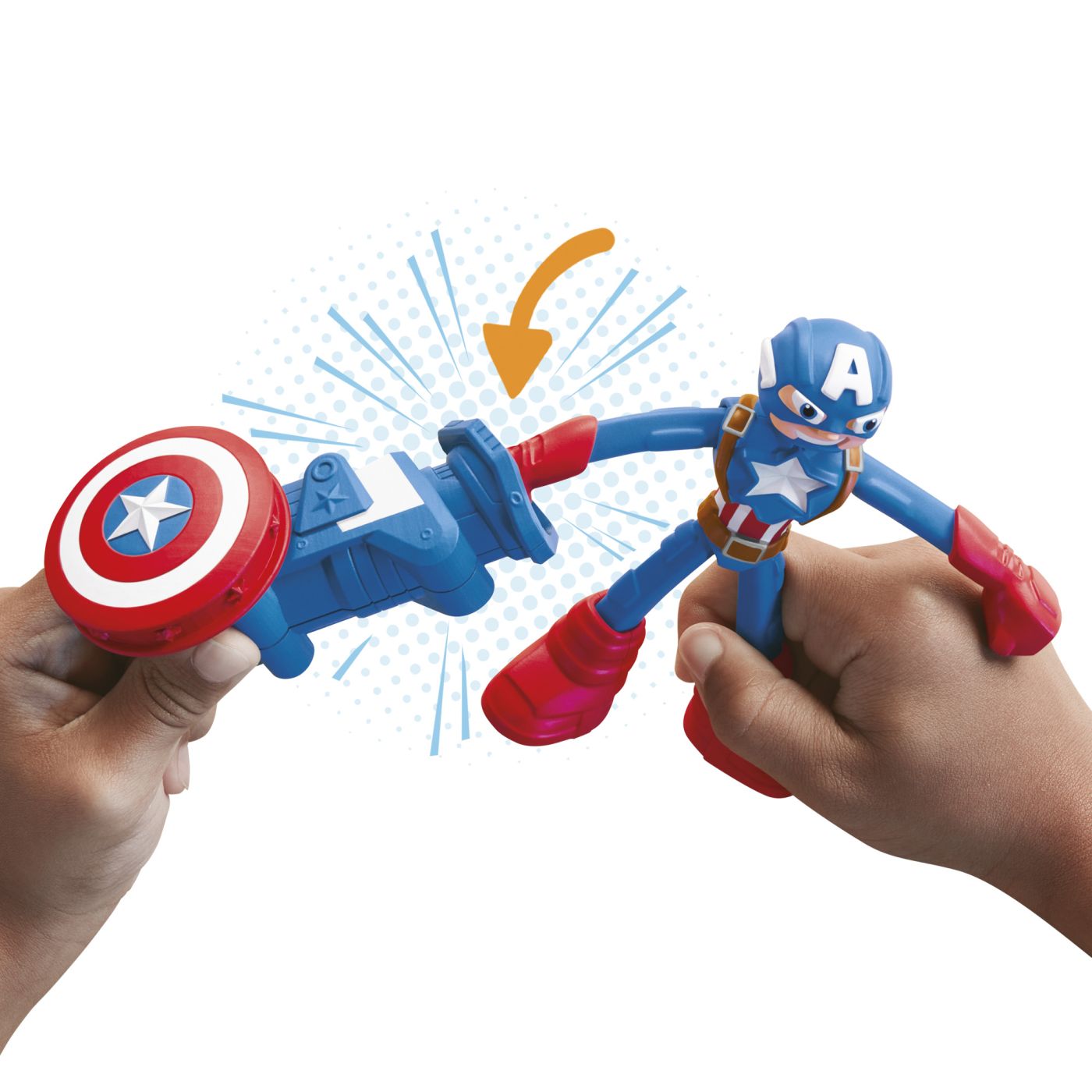 Figurina flexibila Play-Doh Marvel Captain America cu accesorii, 10 cm