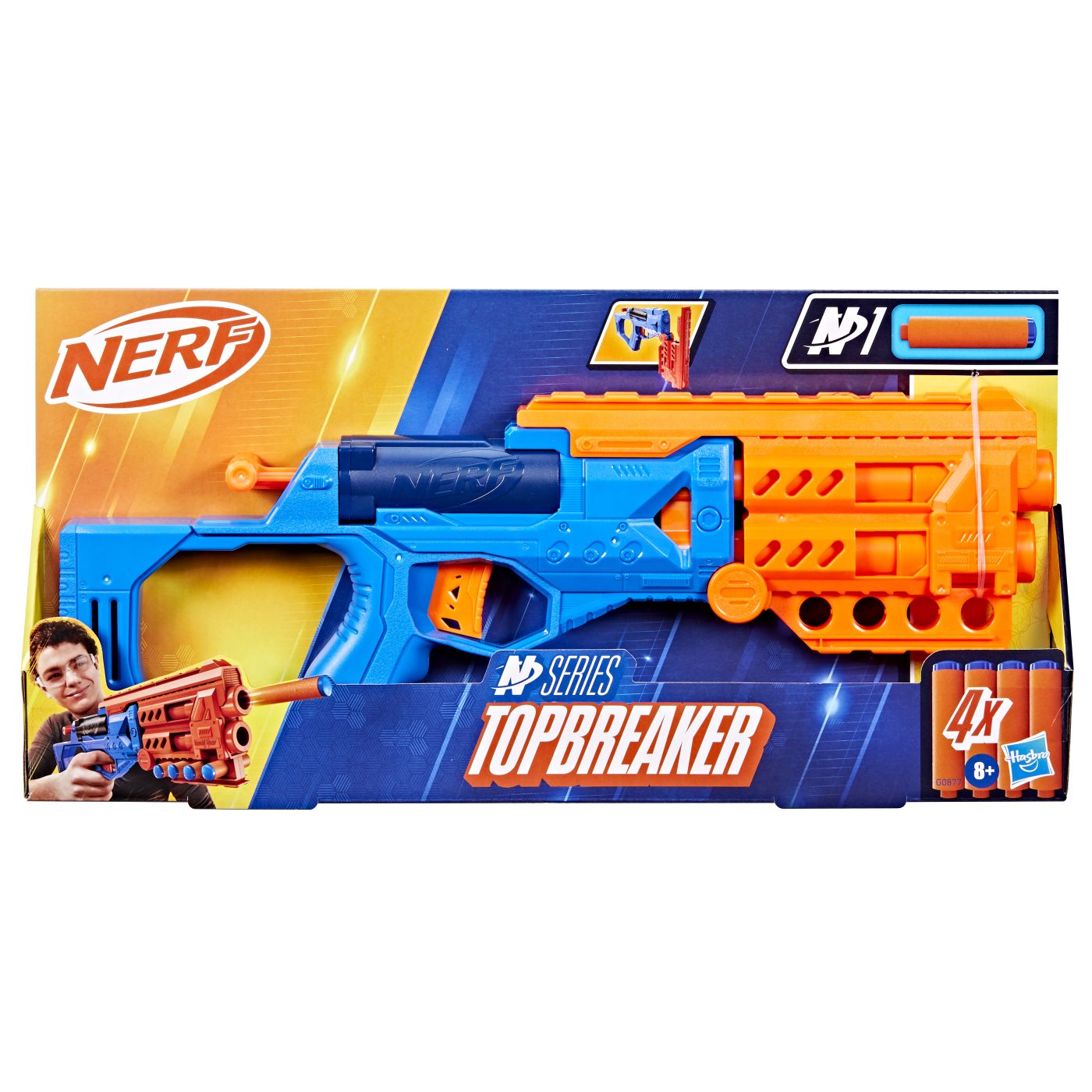 Lansator Nerf N Series Topbreaker cu 4 darturi, pentru copii 8+ ani