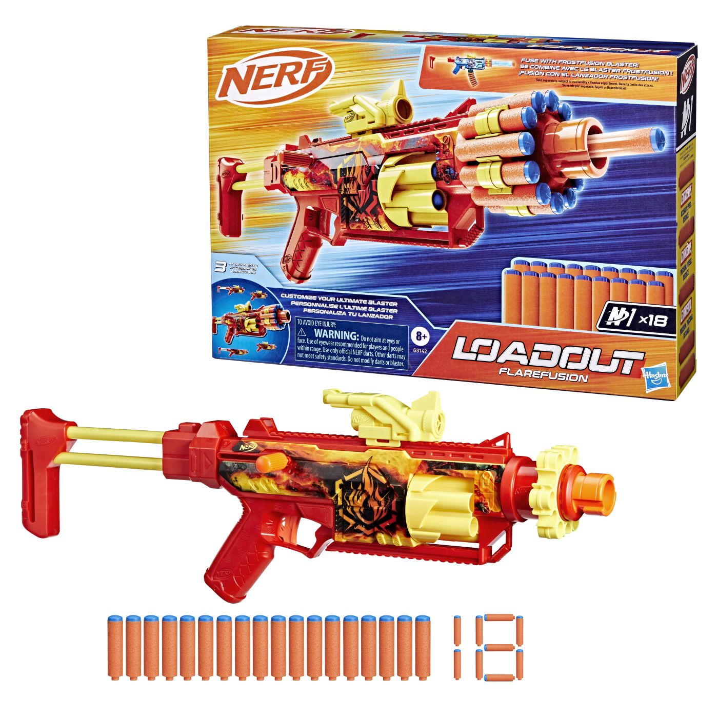 Lansator Nerf Loadout FlareFusion cu 18 sageti N1 si accesorii