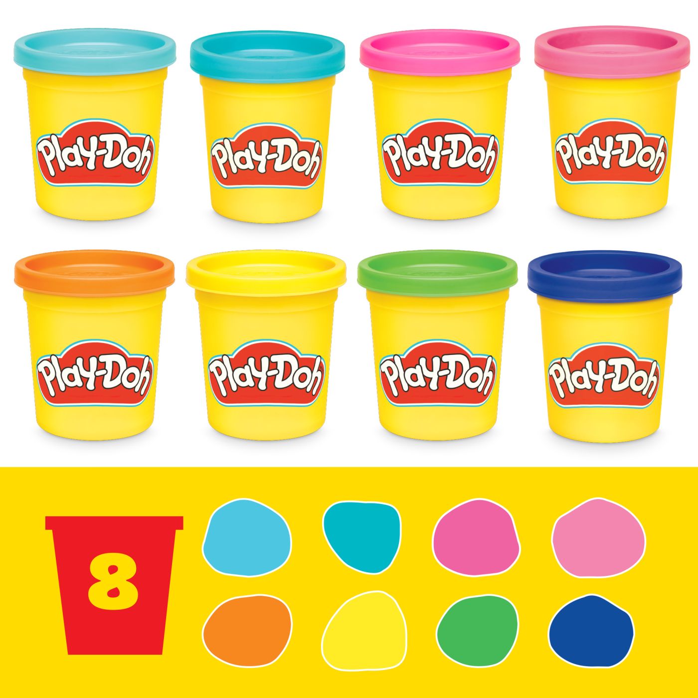 Set Play-Doh 4 in 1 pentru creatii creative cu 8 culori si accesorii