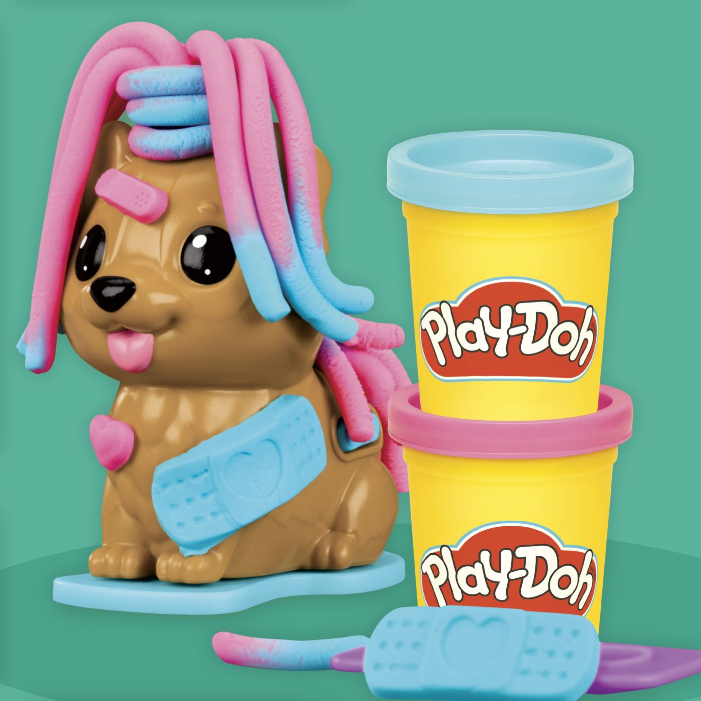 Set Play-Doh 4 in 1 pentru creatii creative cu 8 culori si accesorii