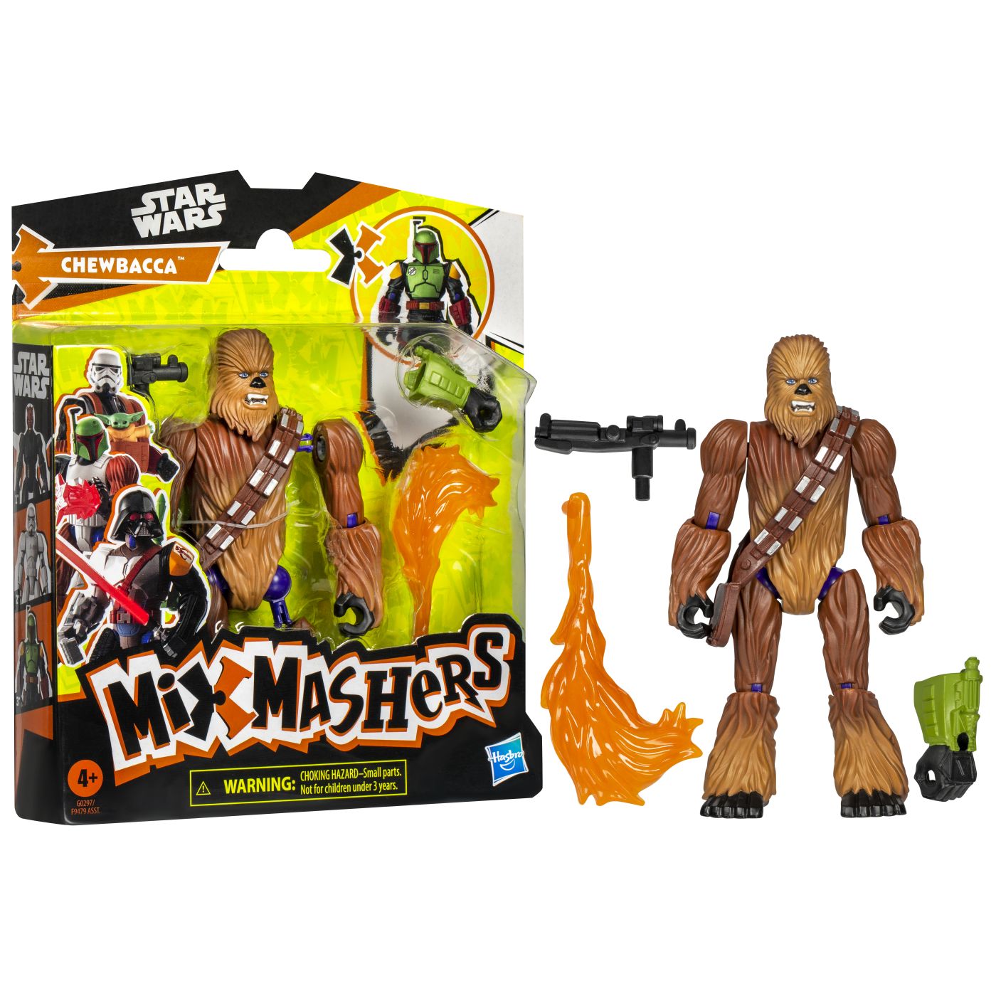 Figurină Star Wars MixMashers Chewbacca 12 cm cu accesorii interschimbabile