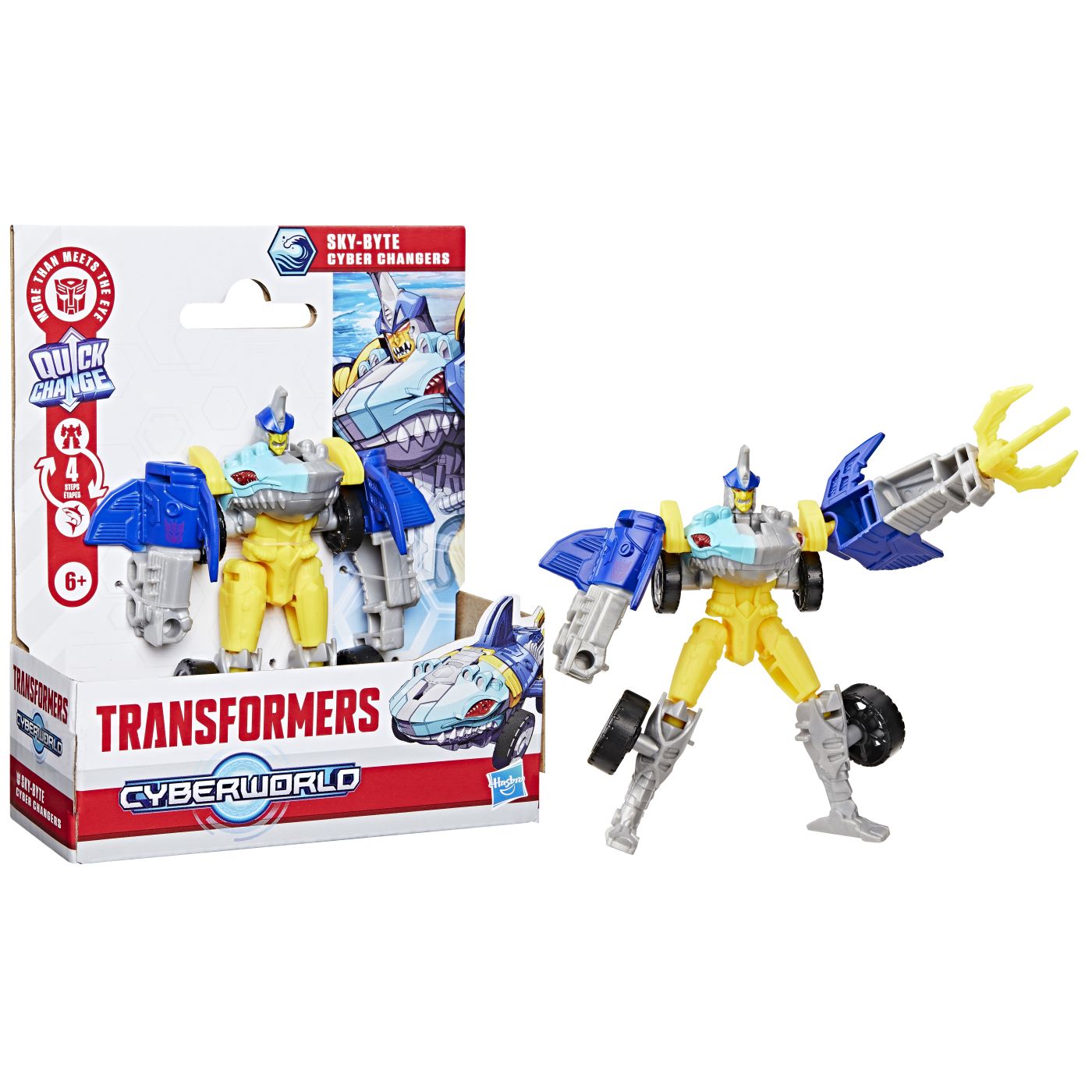 TRANSFORMERS CYBERWORLD ROBOT SKYBYTE CONVERTIBIL 10CM