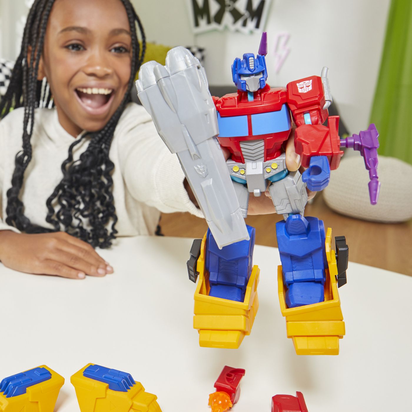 Figurina Transformers MixMashers Optimus Prime 12 cm cu accesorii