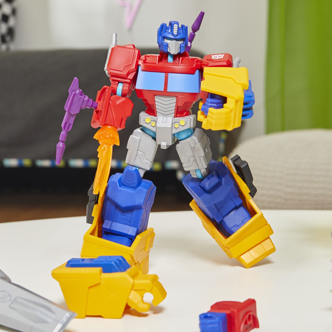 Figurina Transformers MixMashers Optimus Prime 12 cm cu accesorii