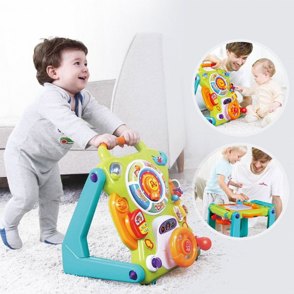 Antemergator 3 in 1 pentru bebe cu centru de activitati si tabla magnetica