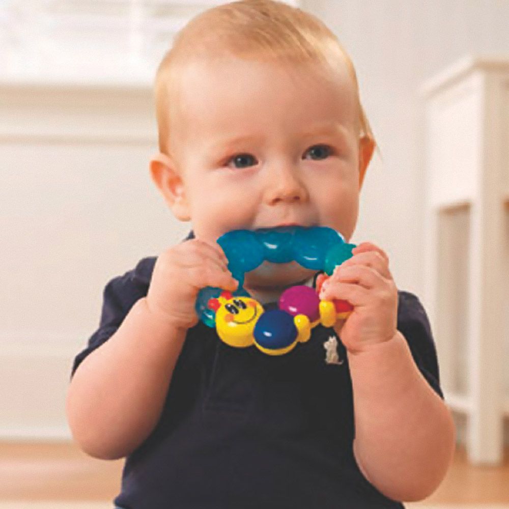 Jucarie pentru dentitie bebe fara BPA, racoribila, multicolora 6 luni+
