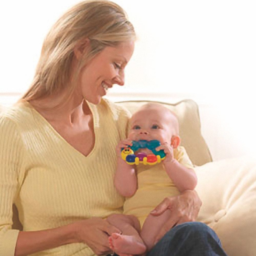 Jucarie pentru dentitie bebe fara BPA, racoribila, multicolora 6 luni+