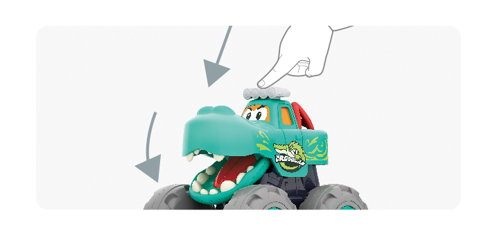 Mașinuță bebe Monster Truck Crocodil, push and go, 12 luni+
