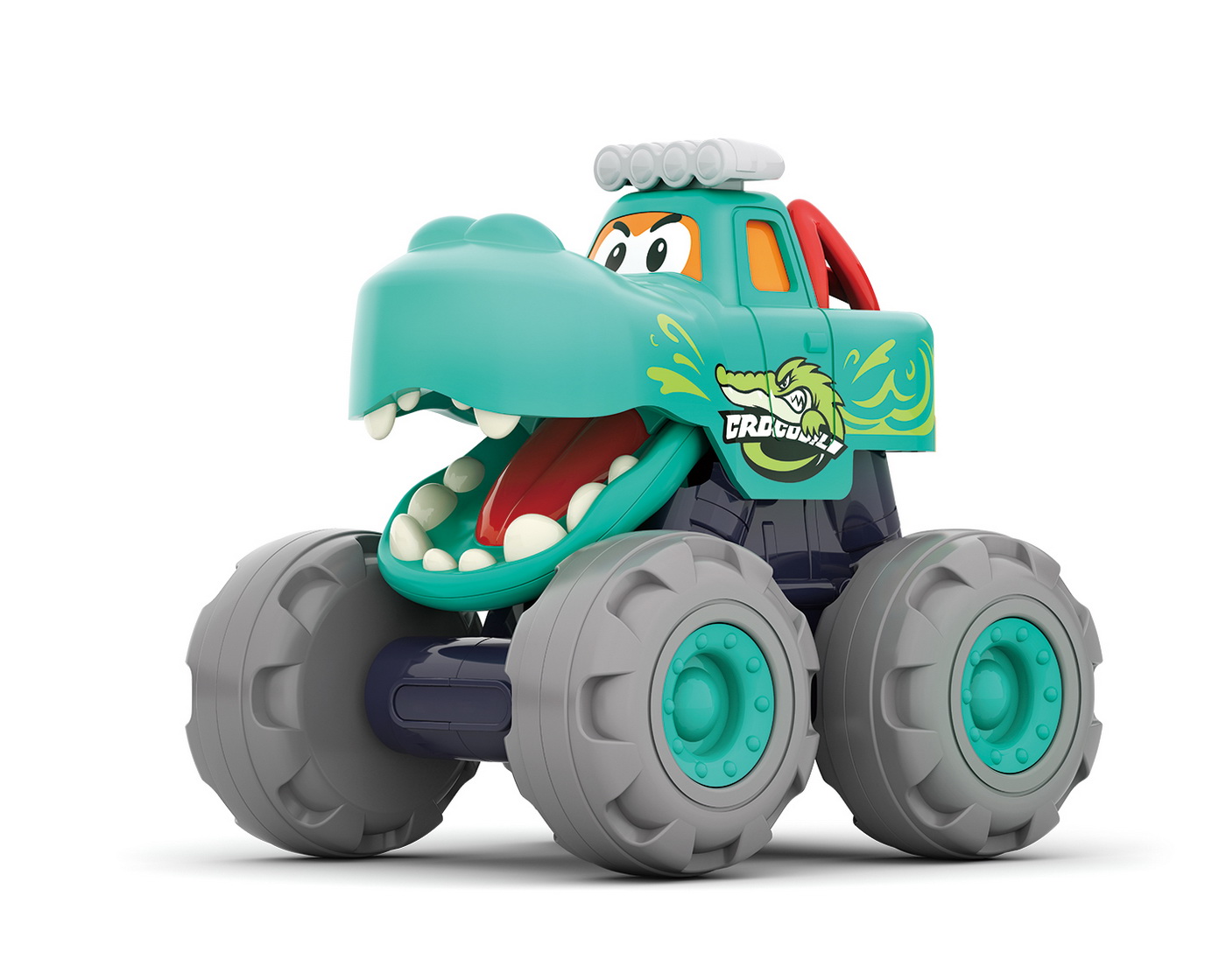 Mașinuță bebe Monster Truck Crocodil, push and go, 12 luni+