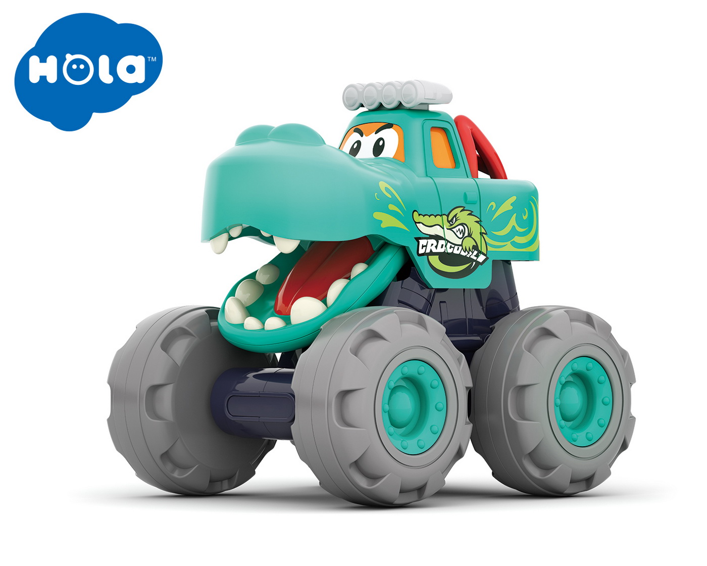 Mașinuță bebe Monster Truck Crocodil, push and go, 12 luni+