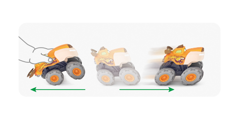 Mașinuță bebe monster truck Leopardul înfuriat, push and go, 12M+