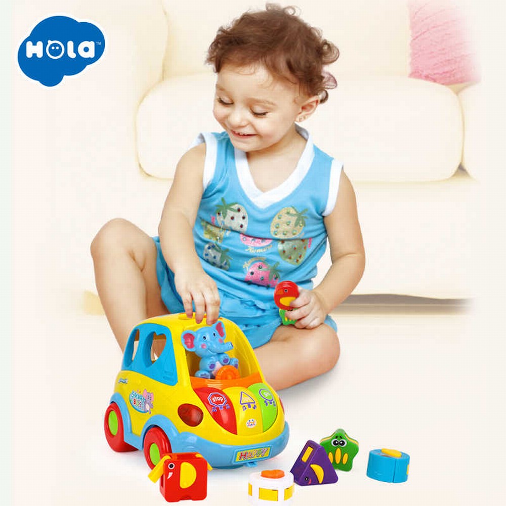 Mașinuță sortator cu forme, sunete și lumini pentru copii 18 luni+